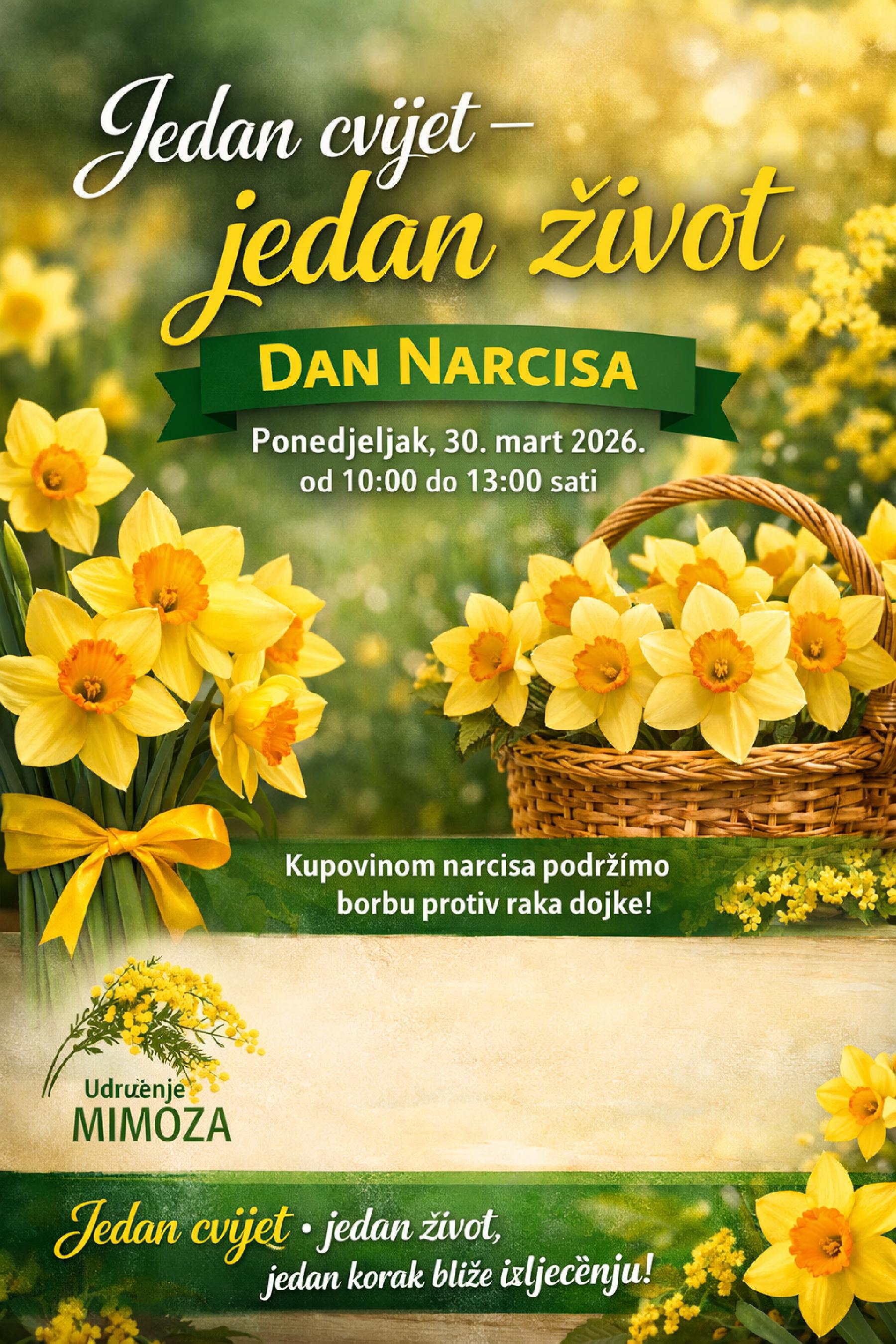 Jedan cvijet – jedan život: Dan narcisa u ponedjeljak